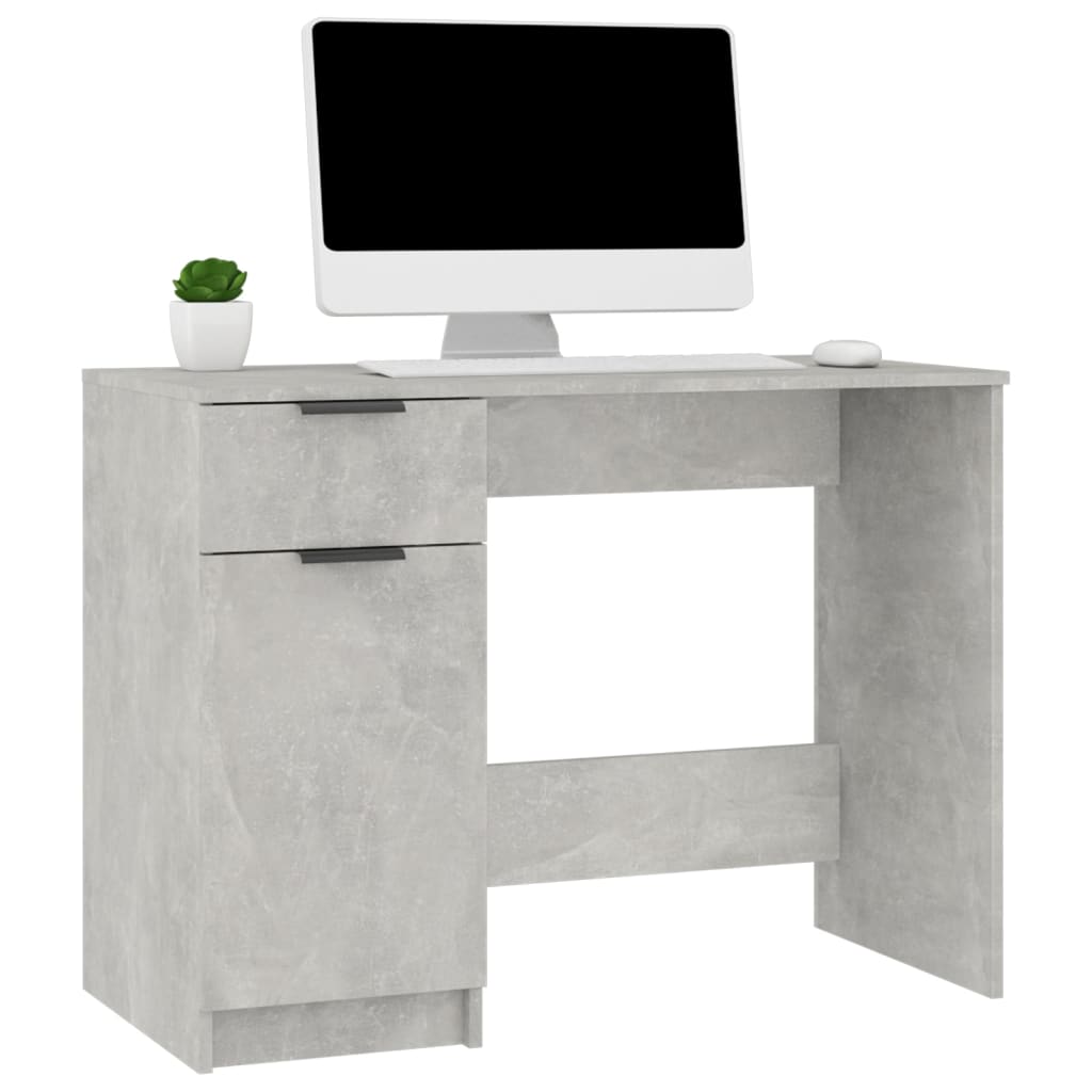 Modern Wooden Home Office Computer Writing Desk With Drawer & Storage Cupboard