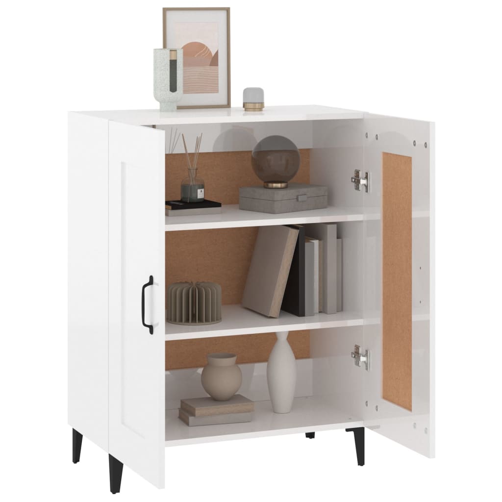 Sideboard High Gloss White 69.5x34x90 cm Engineered Wood