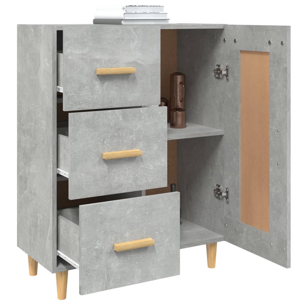 Sideboard Concrete Grey 69.5x34x90 cm Engineered Wood