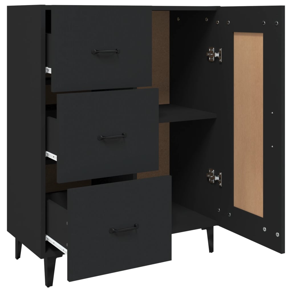Modern Wooden Sideboard Storage Cabinet Unit With 1 Door & 3 Drawers Wood