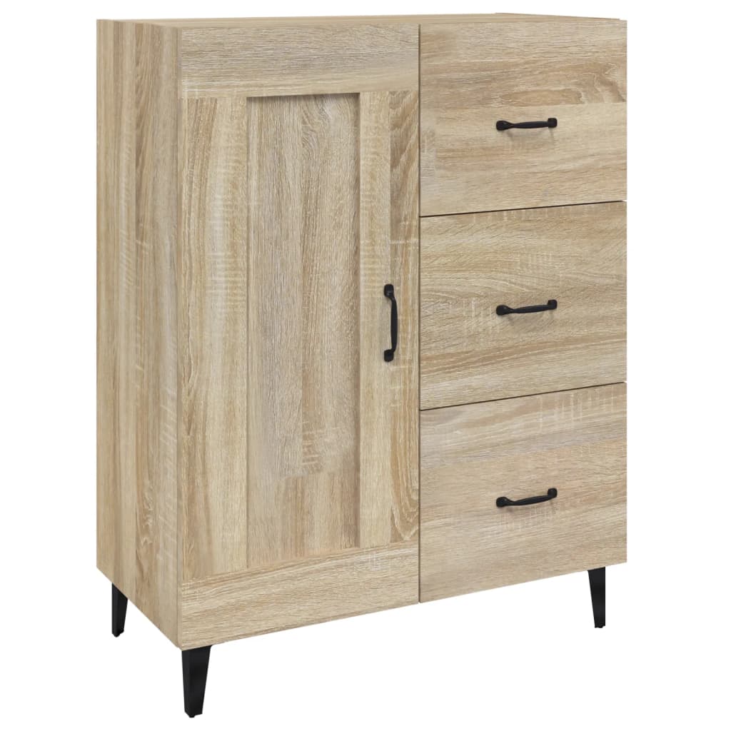 Modern Wooden Sideboard Storage Cabinet Unit With 1 Door & 3 Drawers Wood