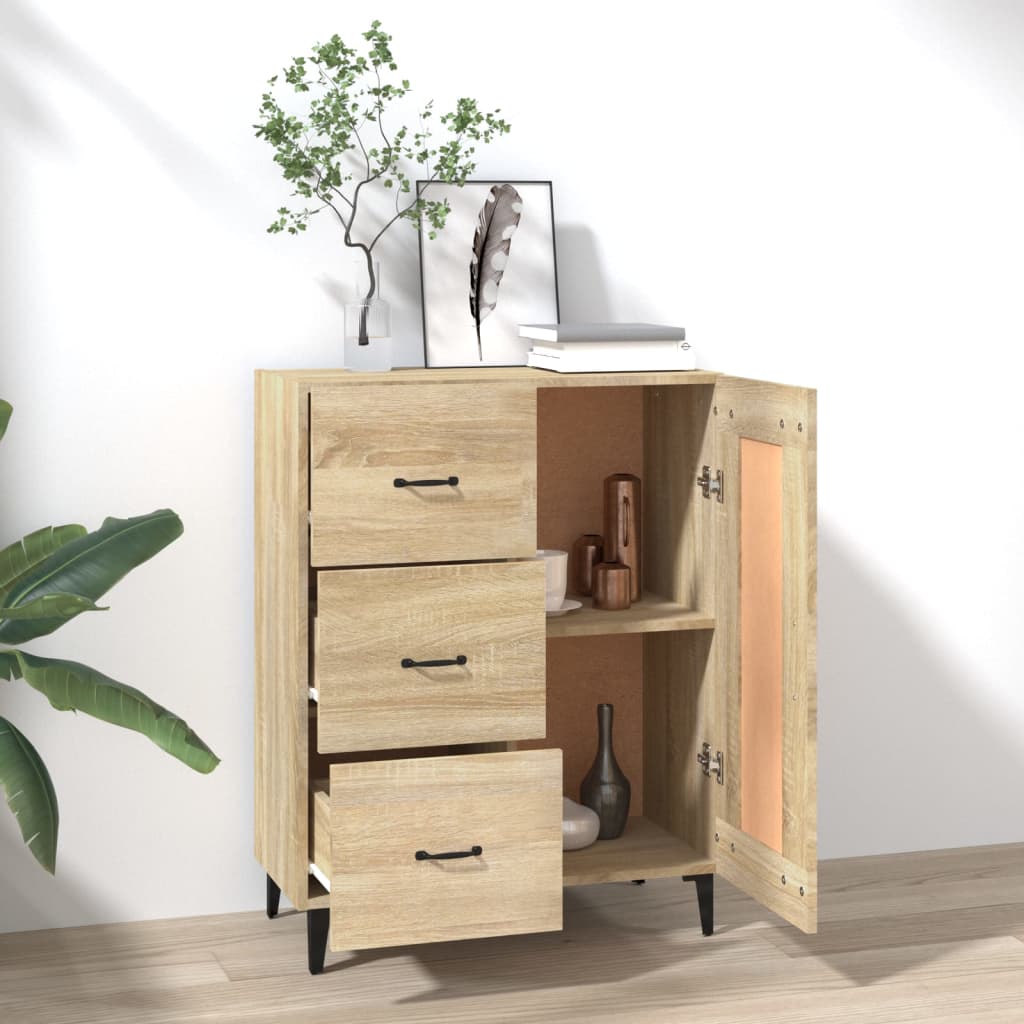 Modern Wooden Sideboard Storage Cabinet Unit With 1 Door & 3 Drawers Wood