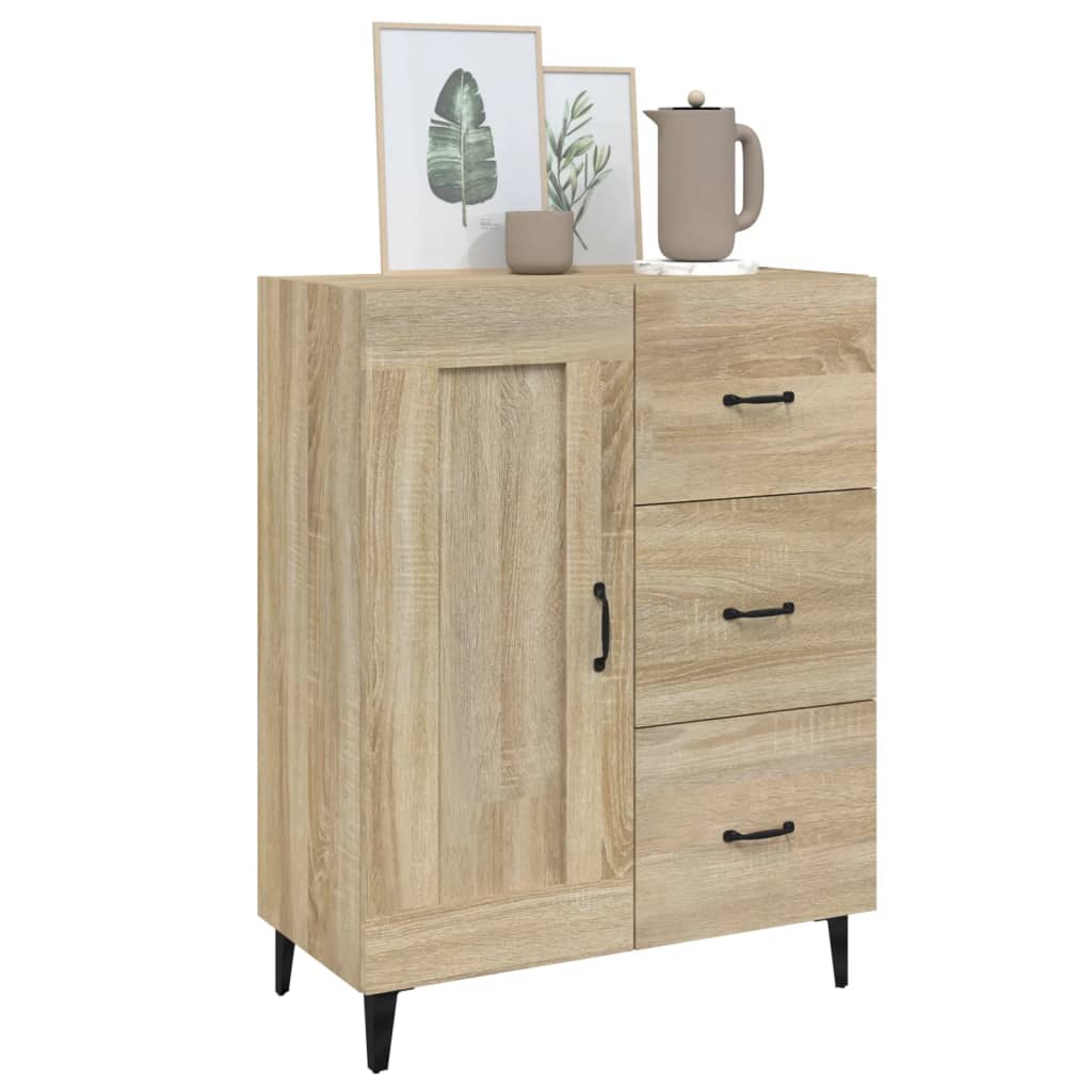 Modern Wooden Sideboard Storage Cabinet Unit With 1 Door & 3 Drawers Wood