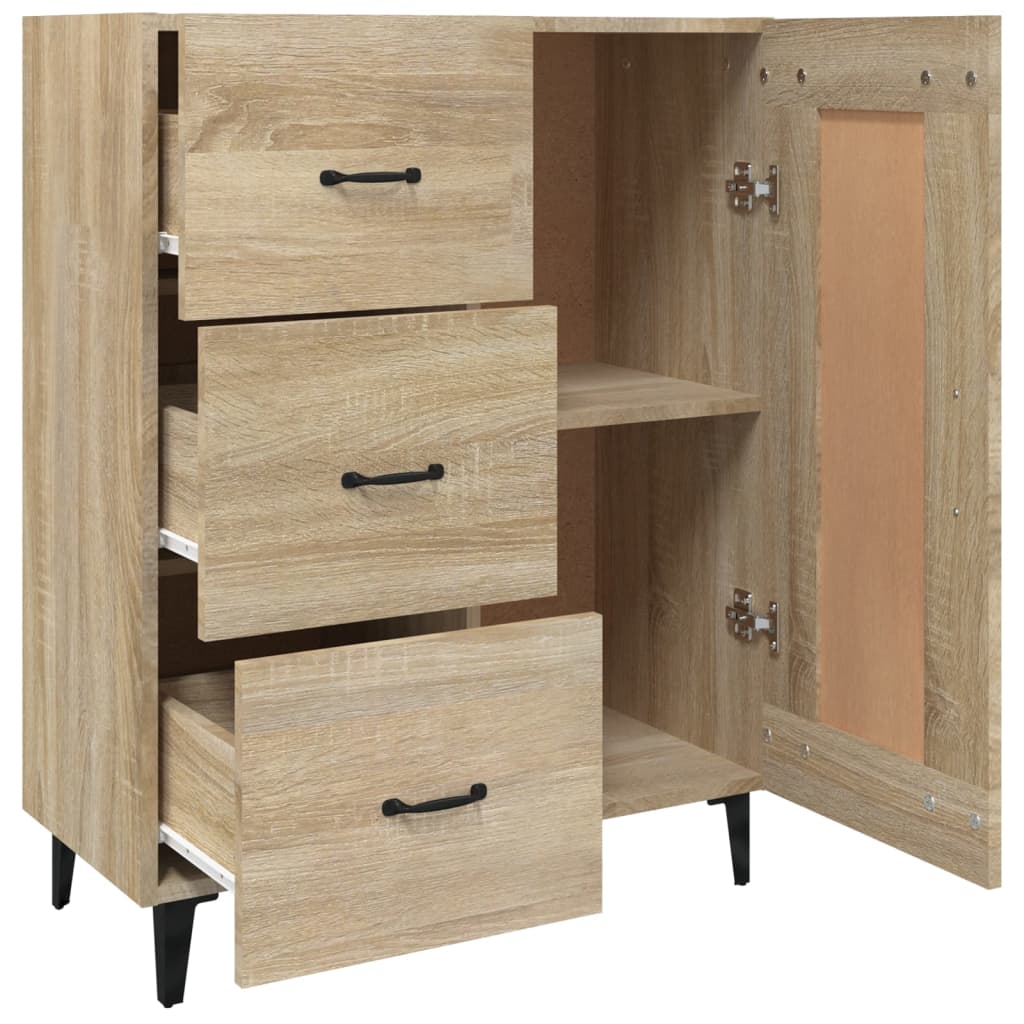 Modern Wooden Sideboard Storage Cabinet Unit With 1 Door & 3 Drawers Wood
