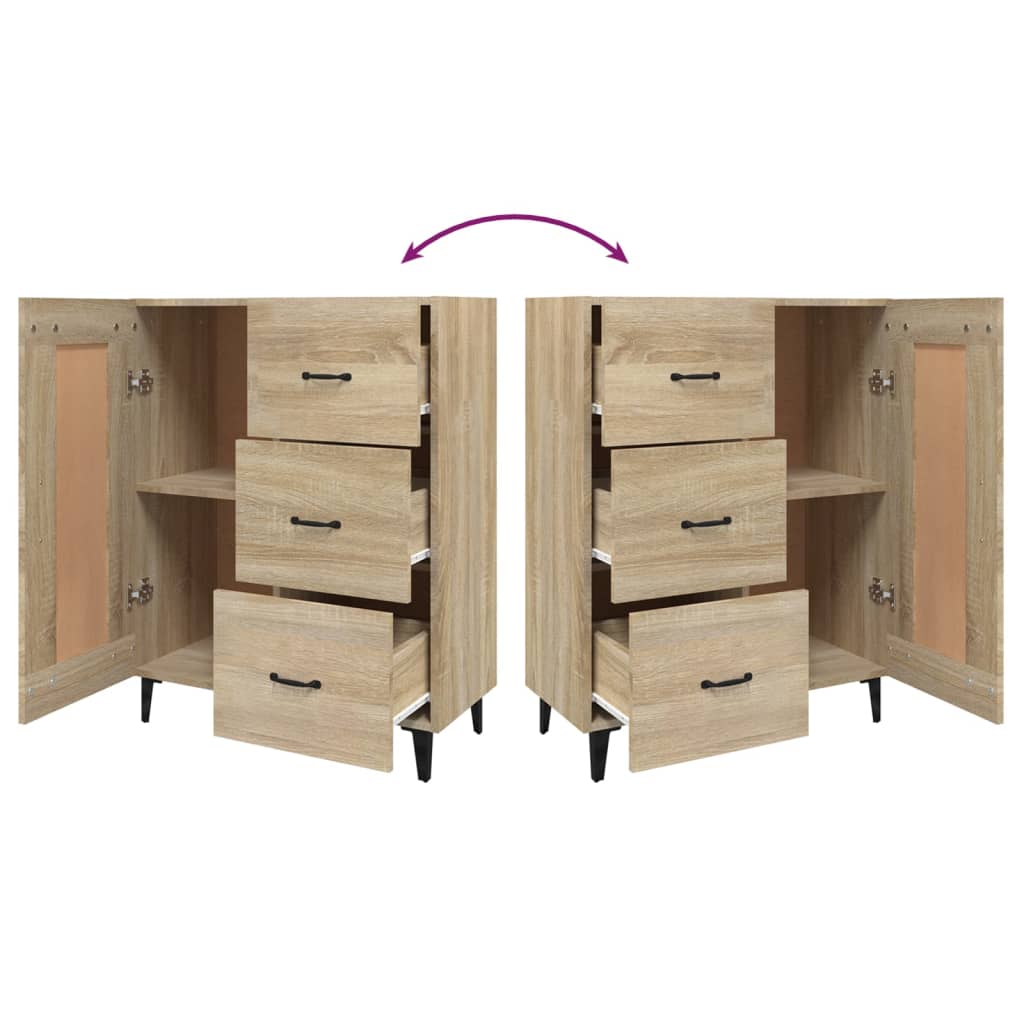 Modern Wooden Sideboard Storage Cabinet Unit With 1 Door & 3 Drawers Wood