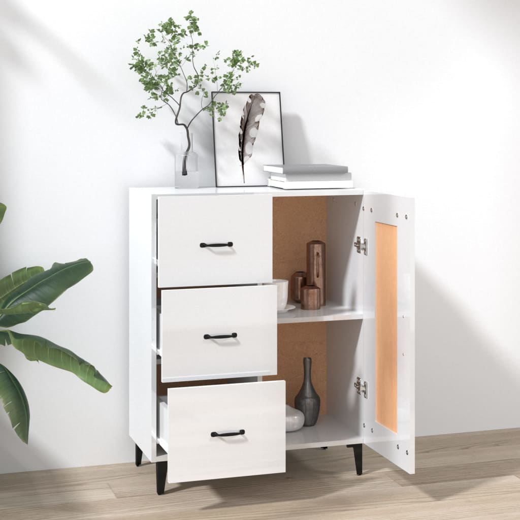 Modern Wooden Sideboard Storage Cabinet Unit With 1 Door & 3 Drawers Wood