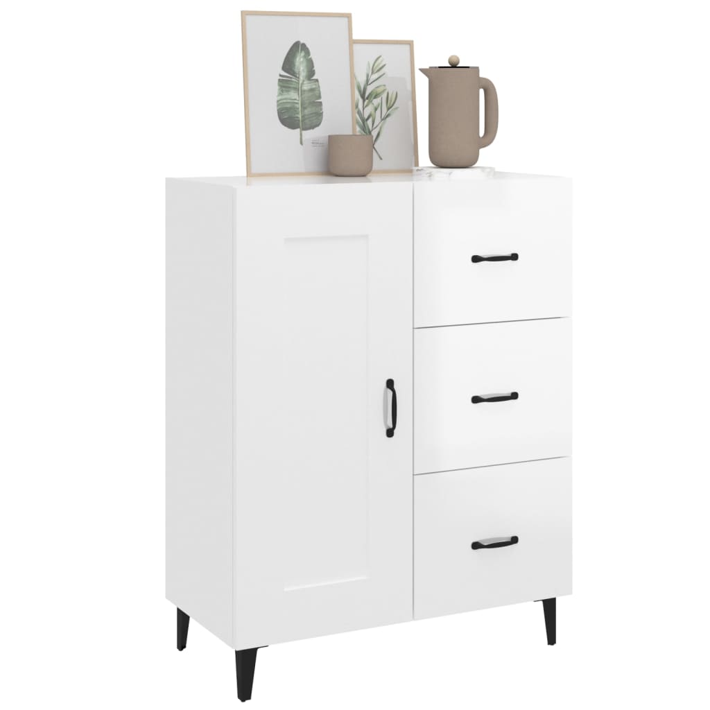 Modern Wooden Sideboard Storage Cabinet Unit With 1 Door & 3 Drawers Wood