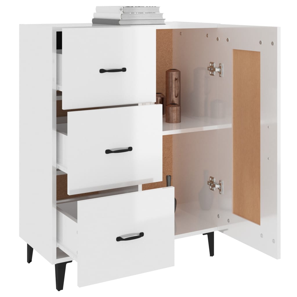 Modern Wooden Sideboard Storage Cabinet Unit With 1 Door & 3 Drawers Wood