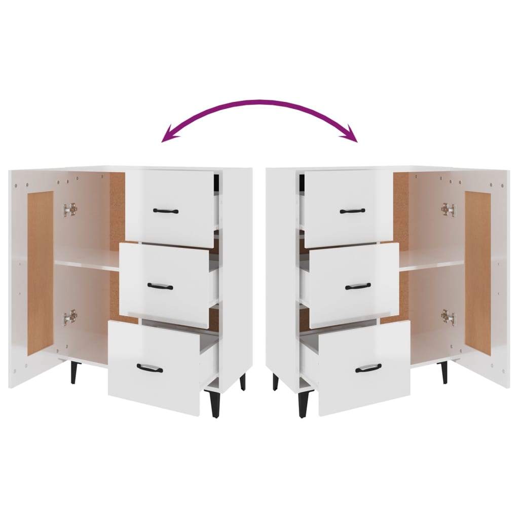 Modern Wooden Sideboard Storage Cabinet Unit With 1 Door & 3 Drawers Wood