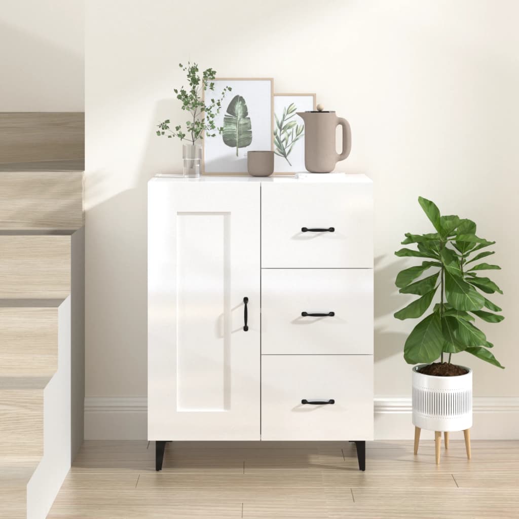 Modern Wooden Sideboard Storage Cabinet Unit With 1 Door & 3 Drawers Wood