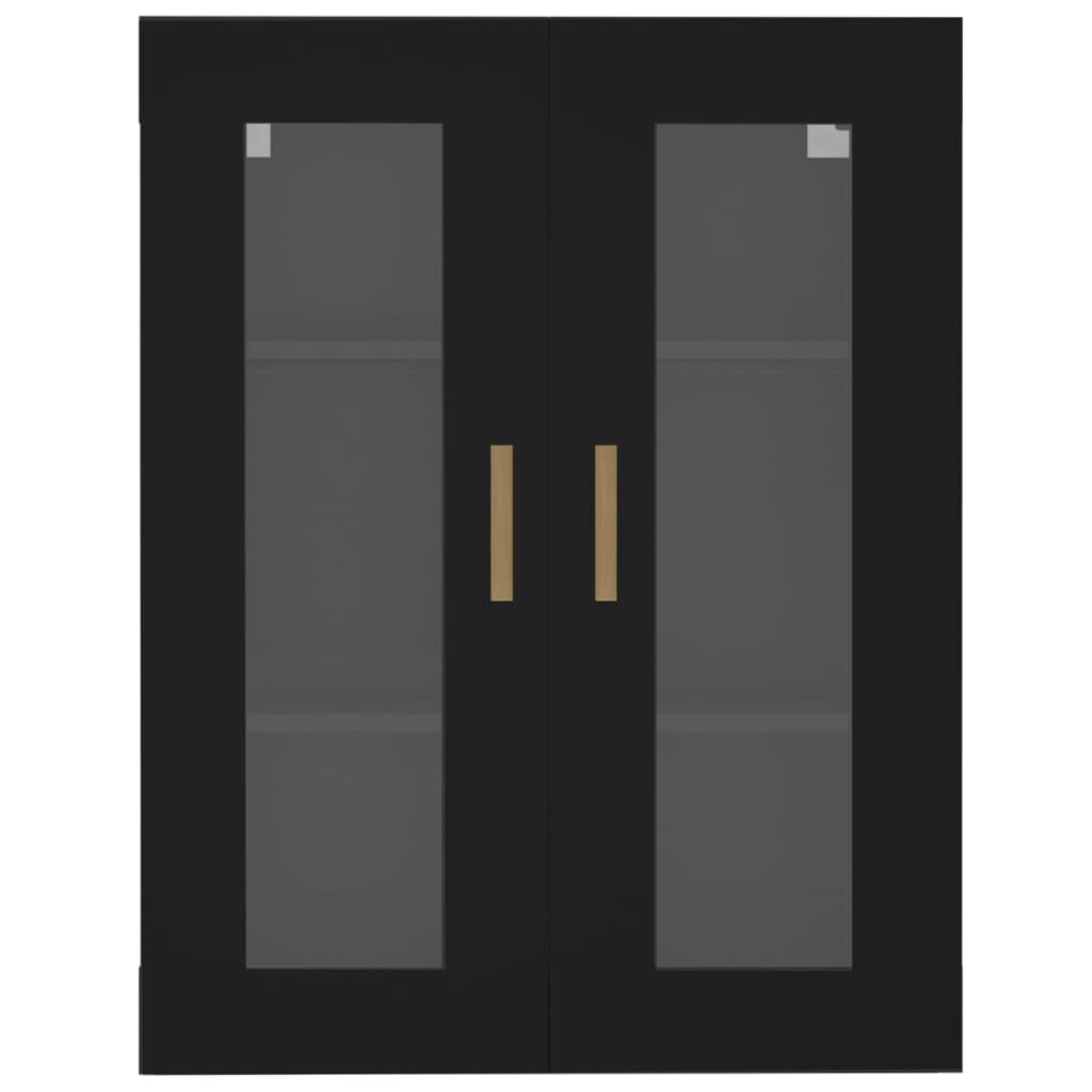 Hanging Wall Cabinet Black 69.5x34x90 cm
