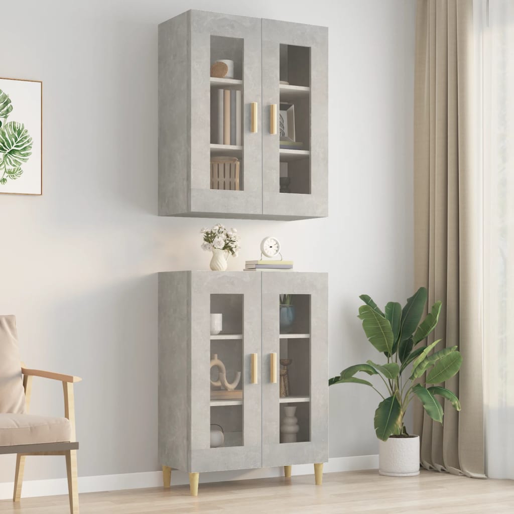 Hanging Wall Cabinet Concrete Grey 69.5x34x90 cm