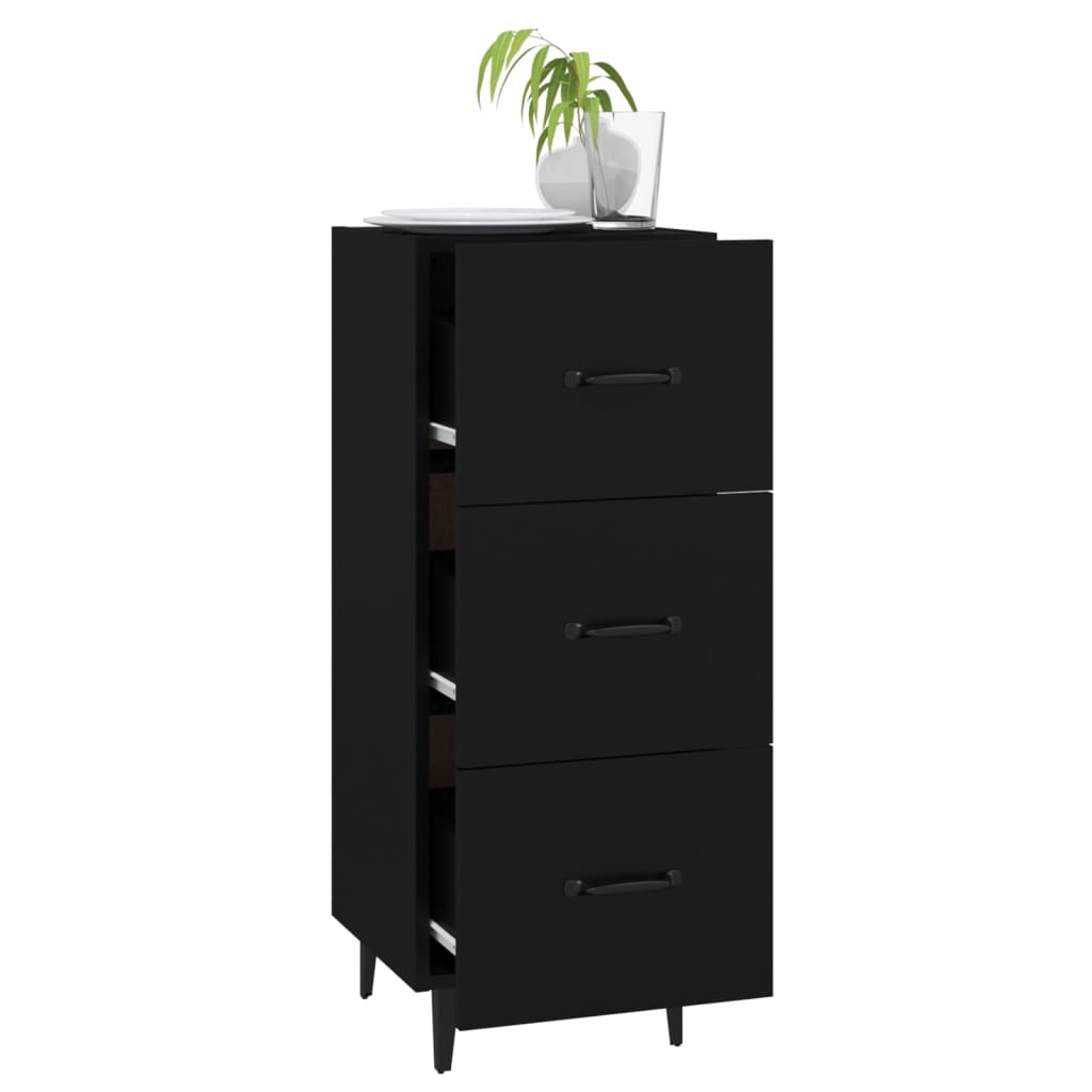 Sideboard Black 34.5x34x90 cm Engineered Wood