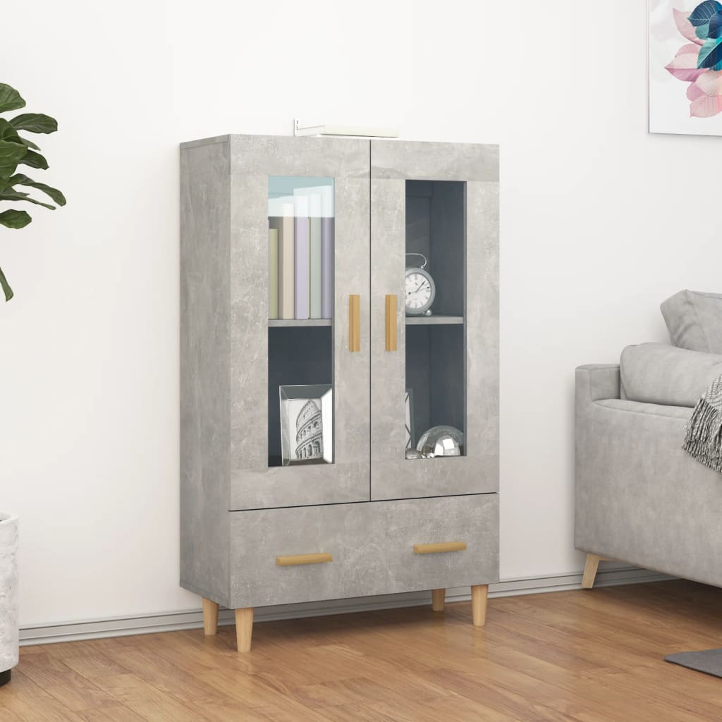 Highboard Concrete Grey 70x31x115 cm Engineered Wood