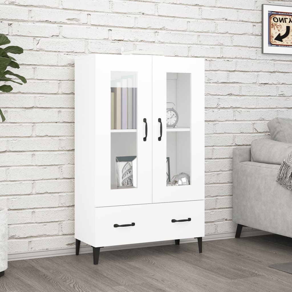 Highboard White 70x31x115 cm Engineered Wood