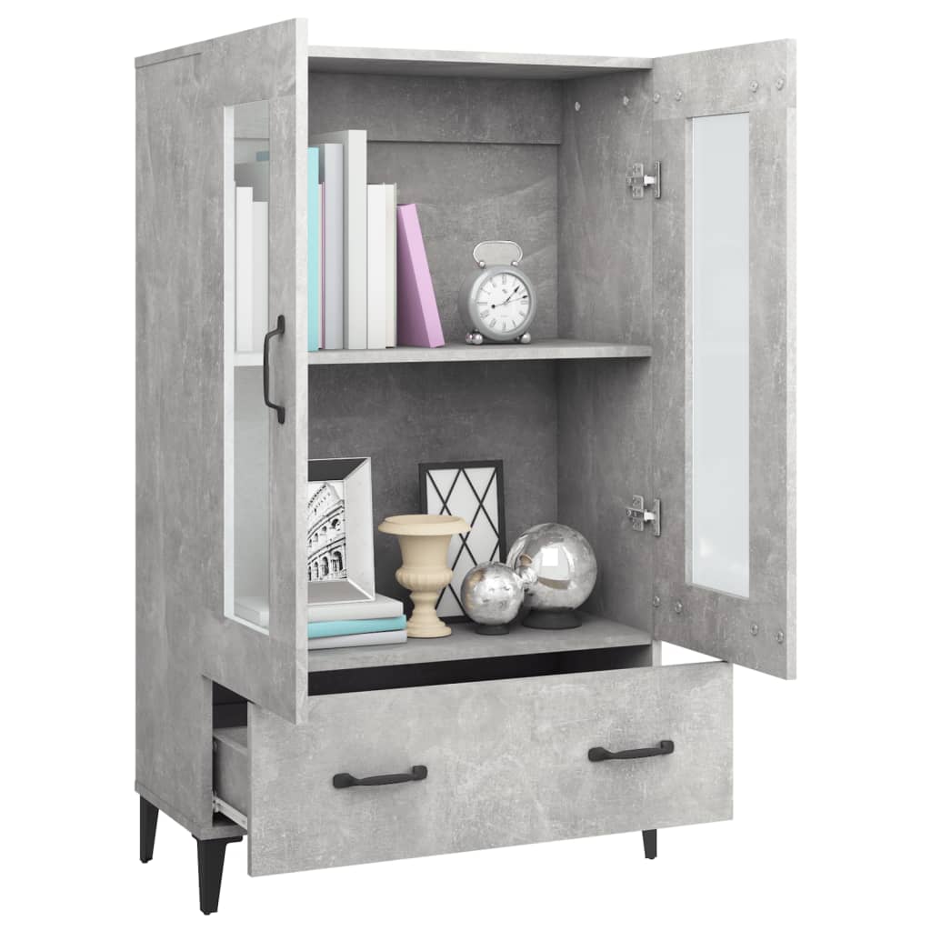 Highboard Concrete Grey 70x31x115 cm Engineered Wood