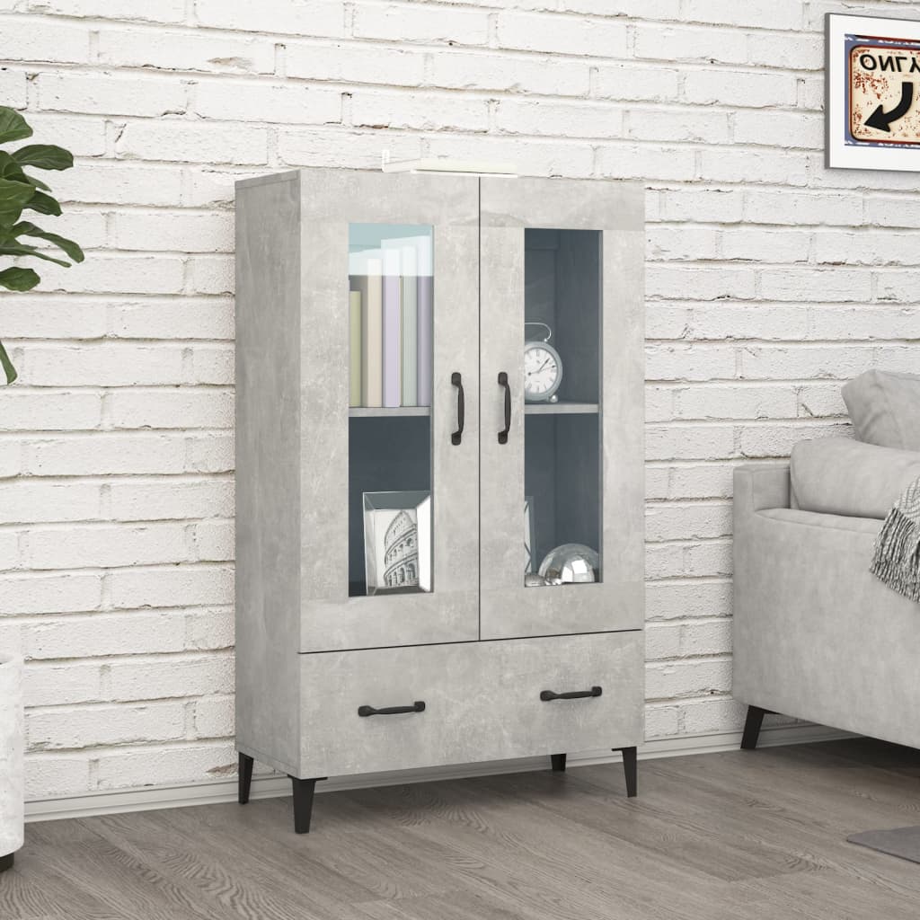 Highboard Concrete Grey 70x31x115 cm Engineered Wood