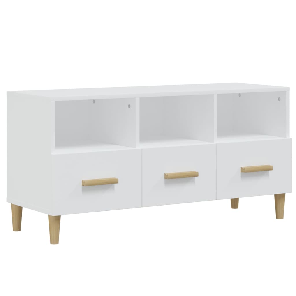 Modern Wooden TV Tele Stand Unit Cabinet With 3 Storage Drawers Wood