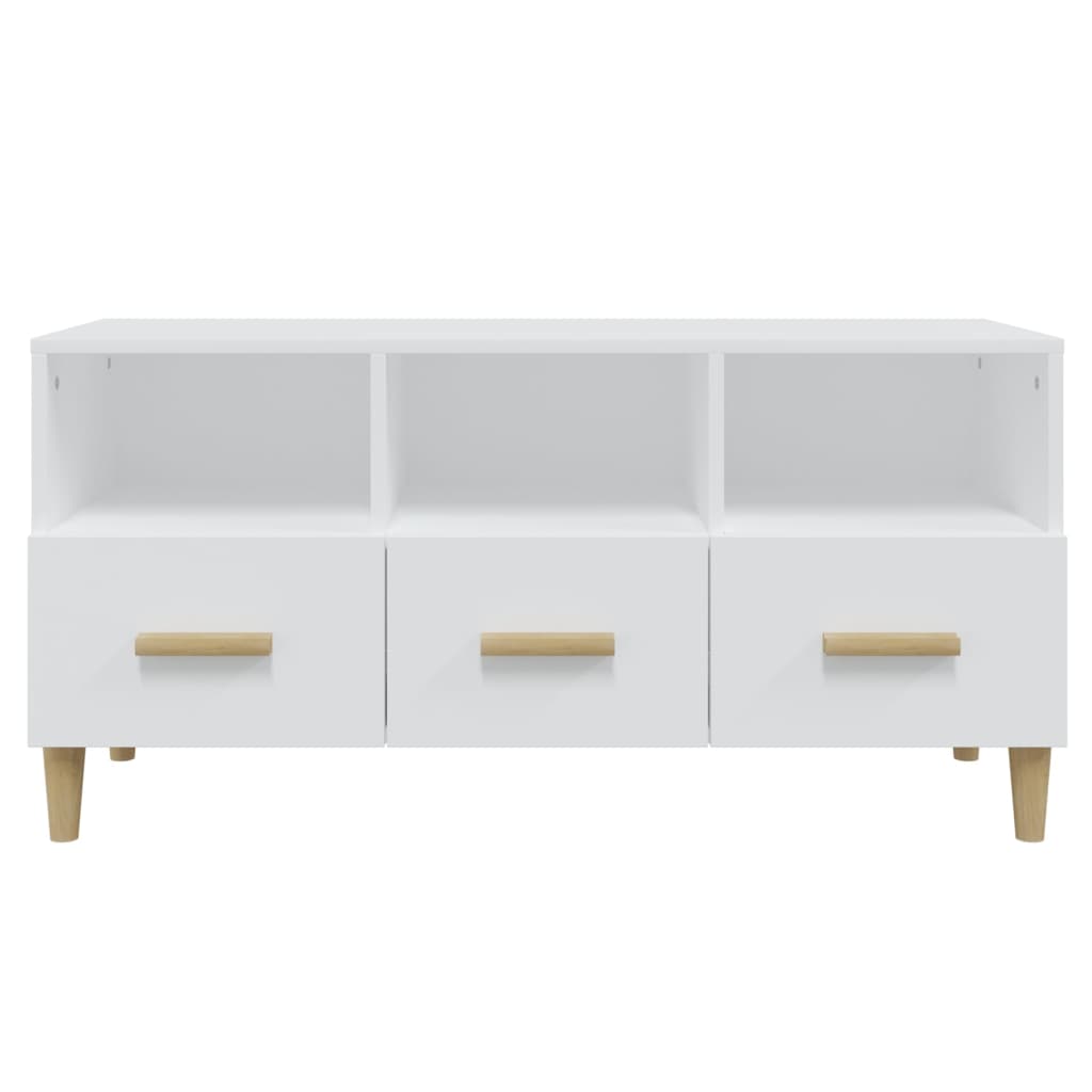 Modern Wooden TV Tele Stand Unit Cabinet With 3 Storage Drawers Wood