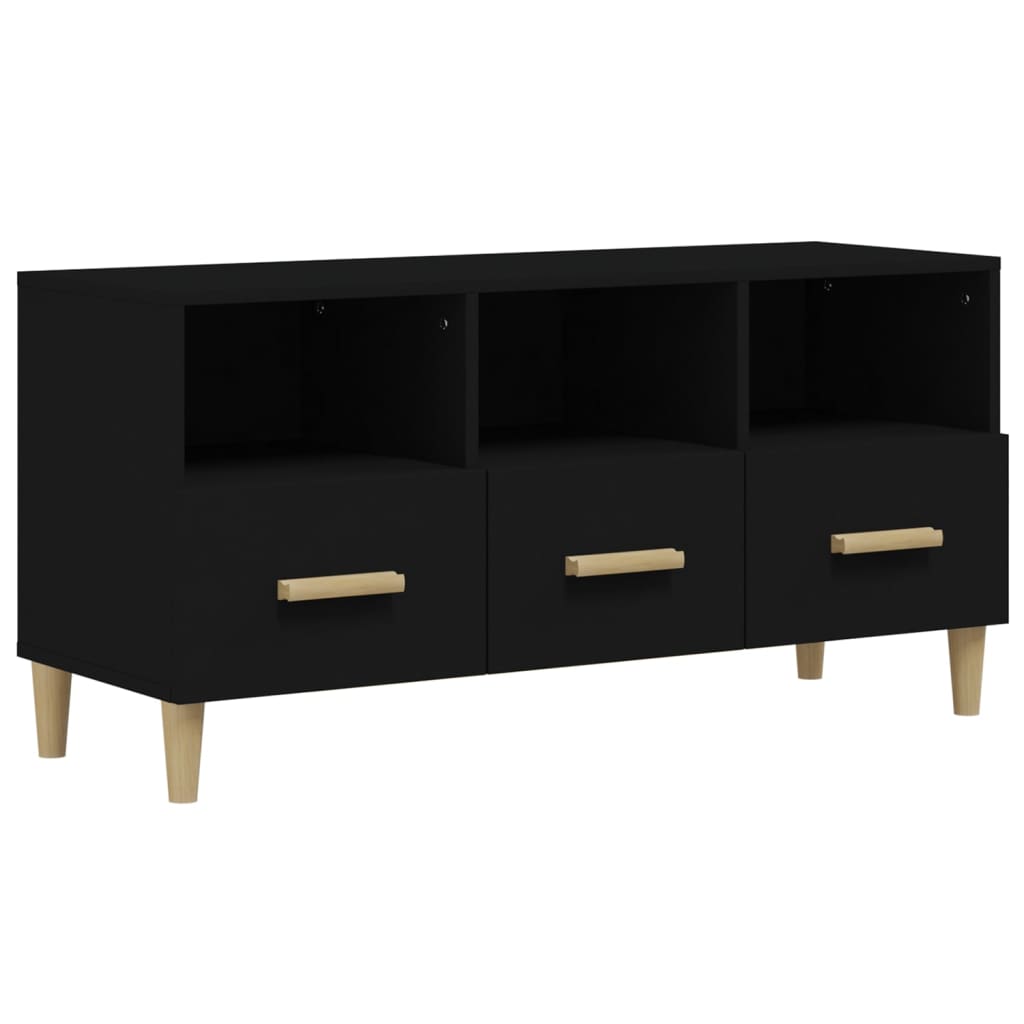 Modern Wooden TV Tele Stand Unit Cabinet With 3 Storage Drawers Wood