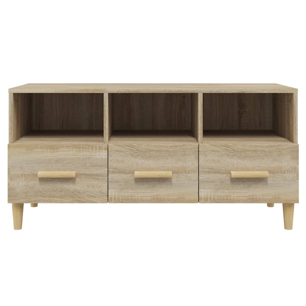 Modern Wooden TV Tele Stand Unit Cabinet With 3 Storage Drawers Wood
