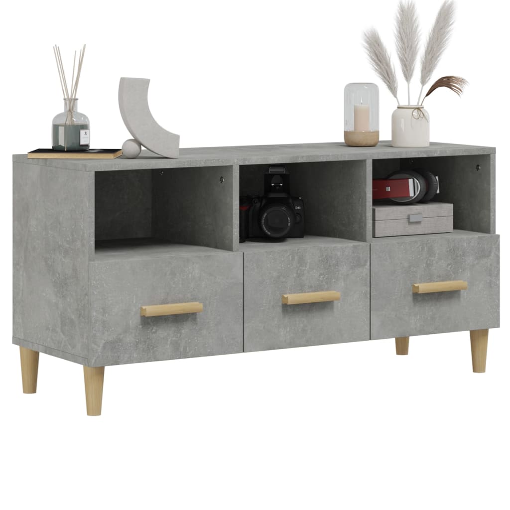 Modern Wooden TV Tele Stand Unit Cabinet With 3 Storage Drawers Wood
