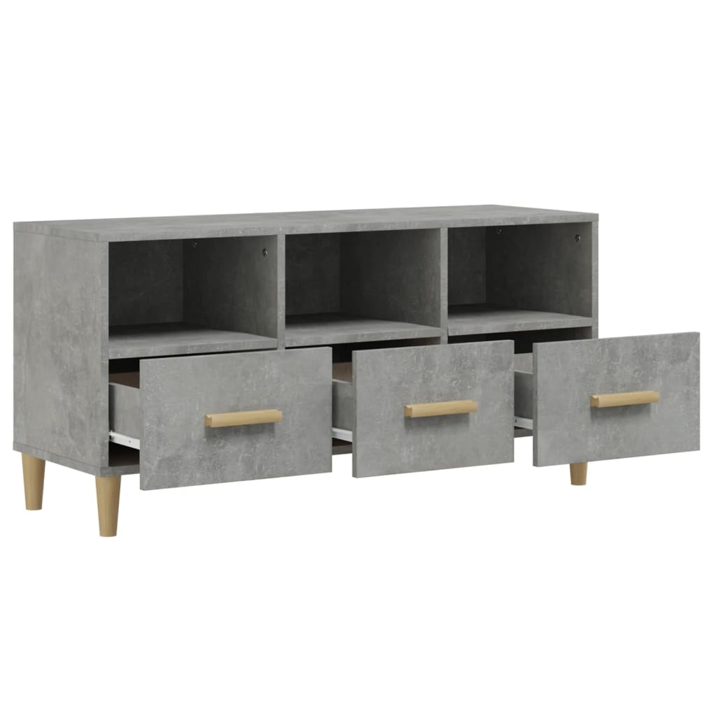 Modern Wooden TV Tele Stand Unit Cabinet With 3 Storage Drawers Wood
