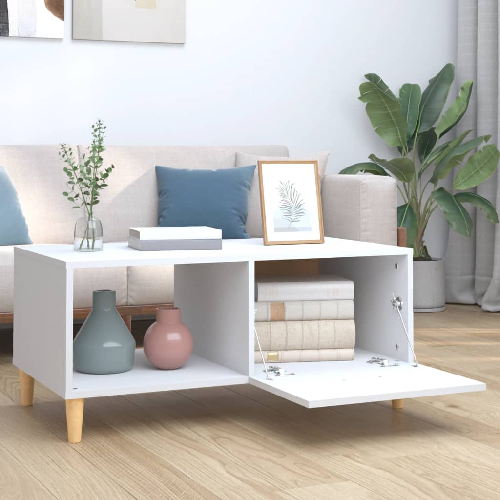 Coffee Table White 89,5x50x40 cm Engineered Wood