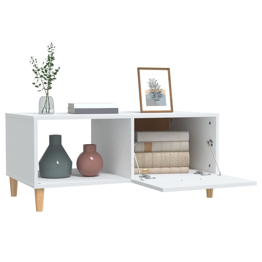 Coffee Table White 89,5x50x40 cm Engineered Wood