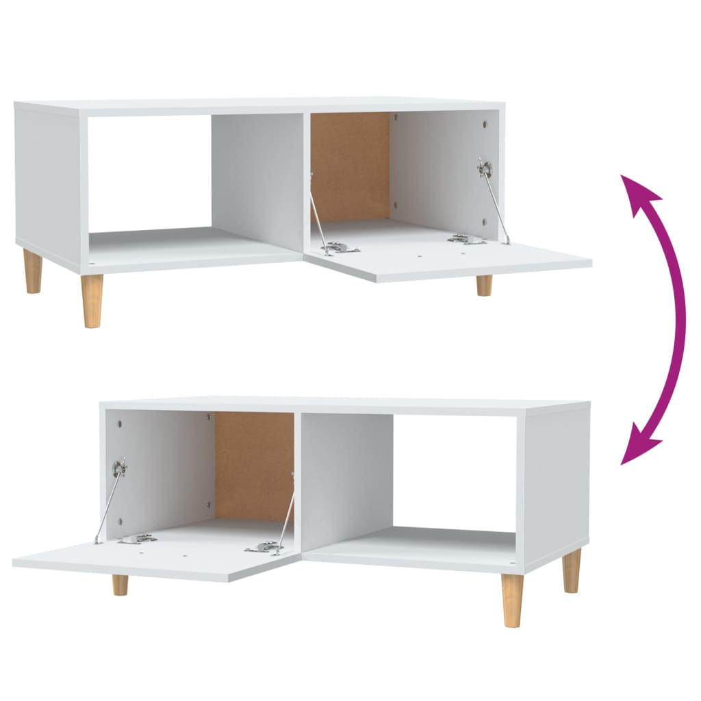 Coffee Table White 89,5x50x40 cm Engineered Wood