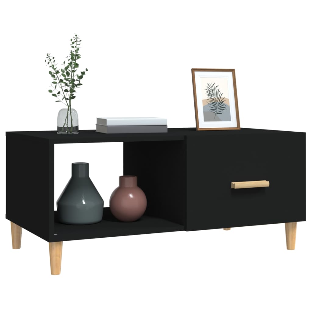 Coffee Table Black 89,5x50x40 cm Engineered Wood