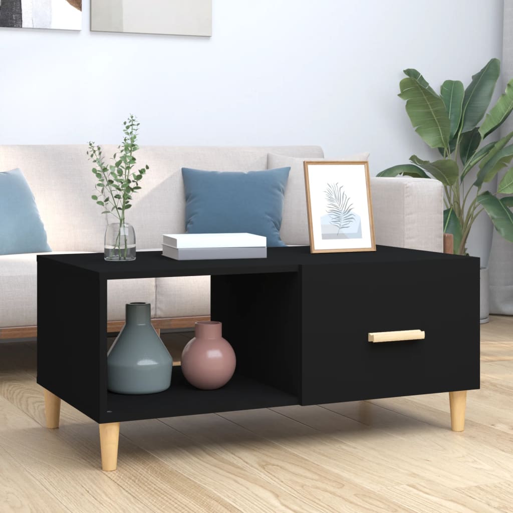Coffee Table Black 89,5x50x40 cm Engineered Wood
