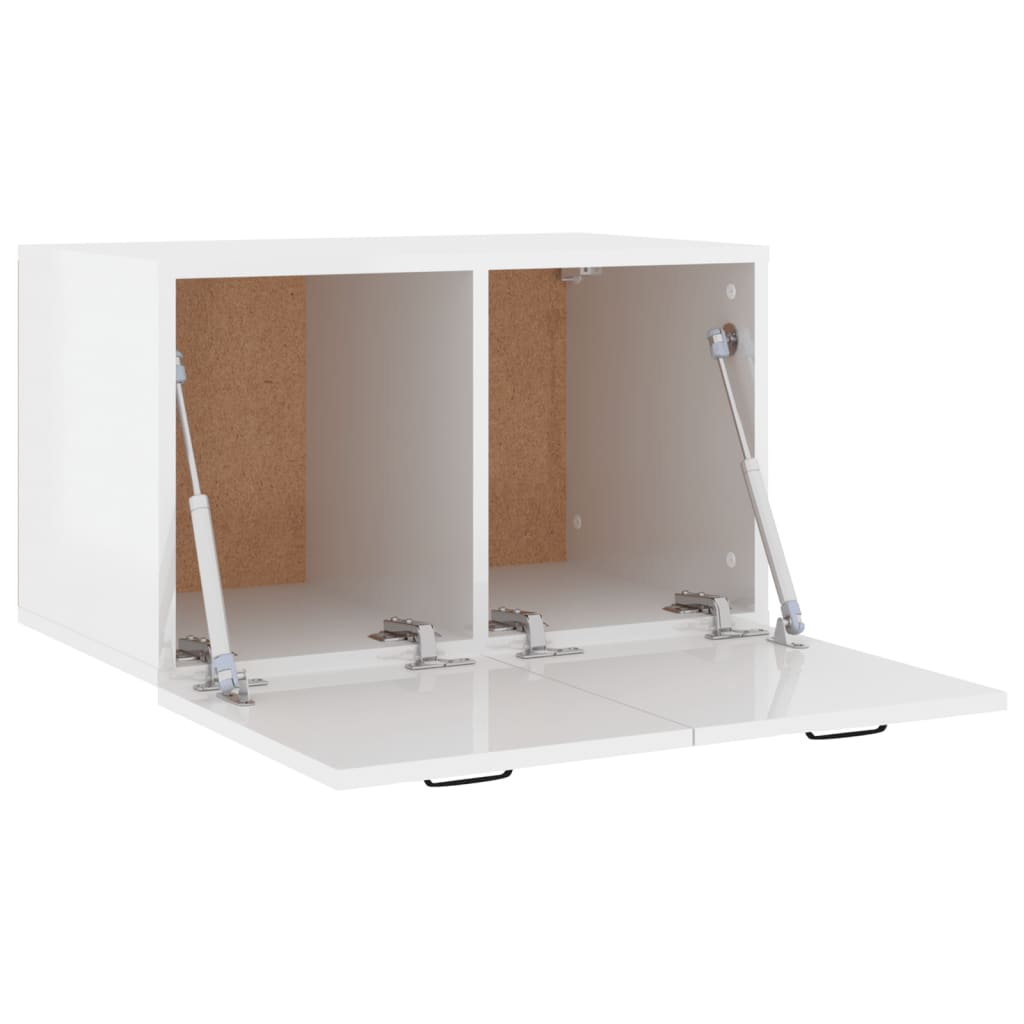 Wall Cabinet High Gloss White 60x 36.5x35 cm Engineered Wood