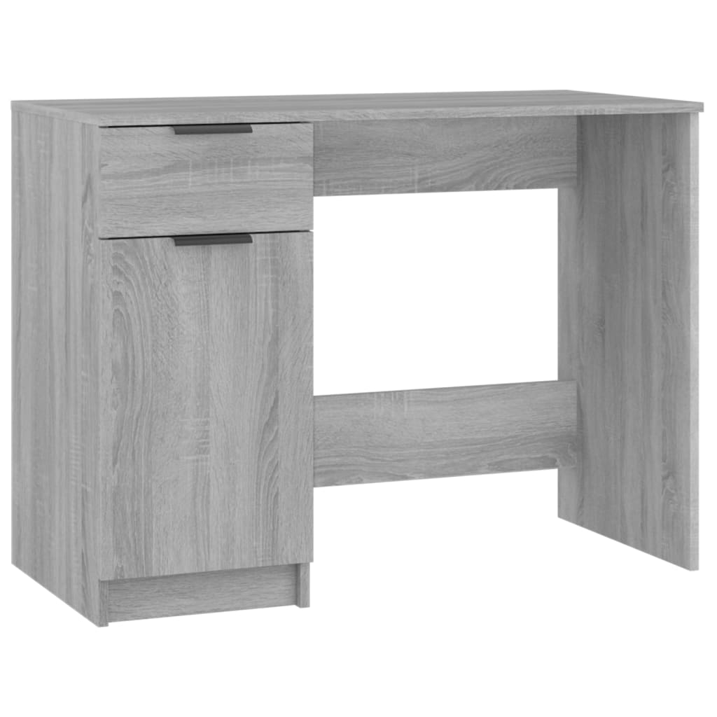 Modern Wooden Home Office Computer Writing Desk With Drawer & Storage Cupboard