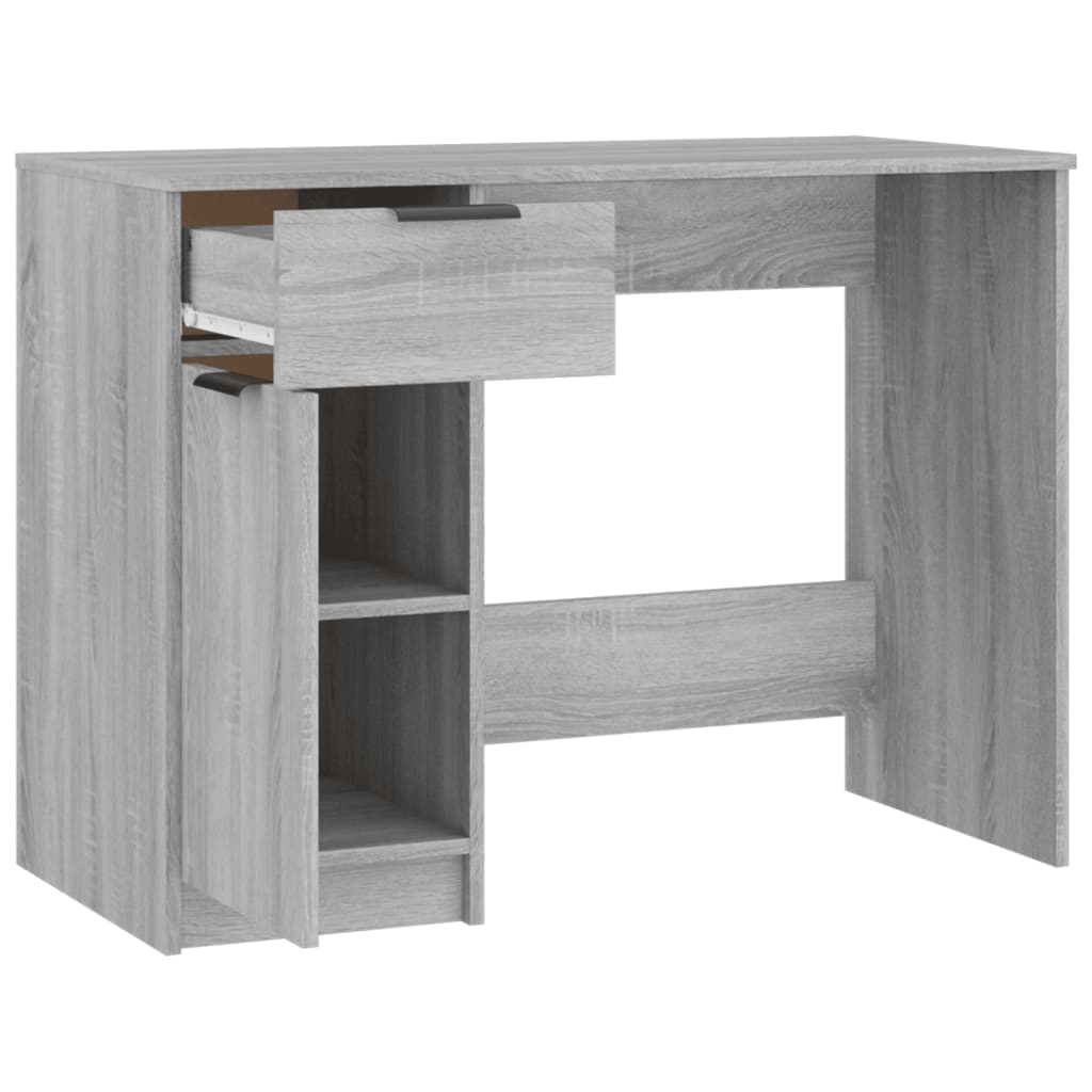 Modern Wooden Home Office Computer Writing Desk With Drawer & Storage Cupboard