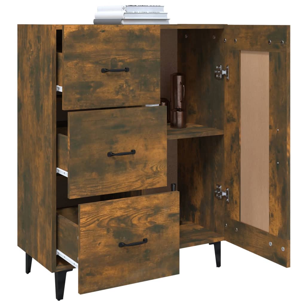 Modern Wooden Sideboard Storage Cabinet Unit With 1 Door & 3 Drawers Wood