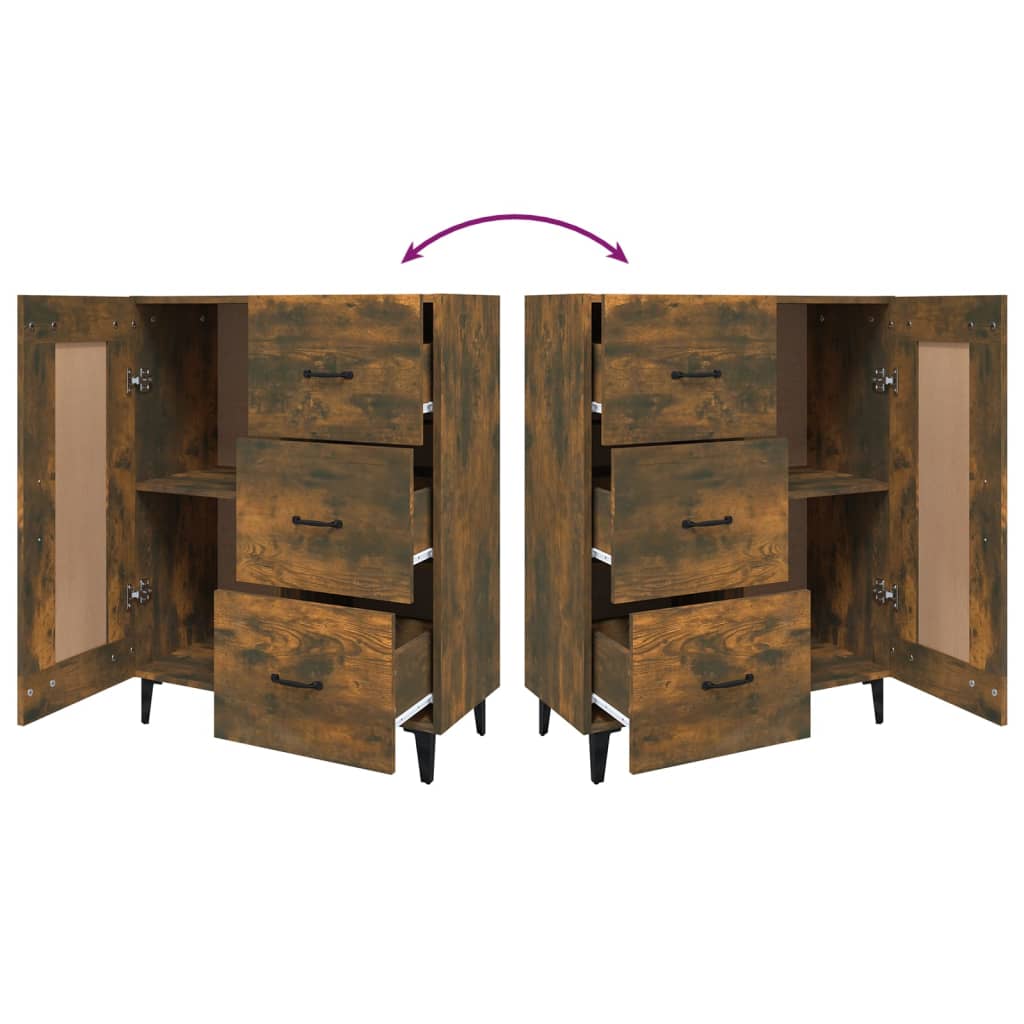 Modern Wooden Sideboard Storage Cabinet Unit With 1 Door & 3 Drawers Wood