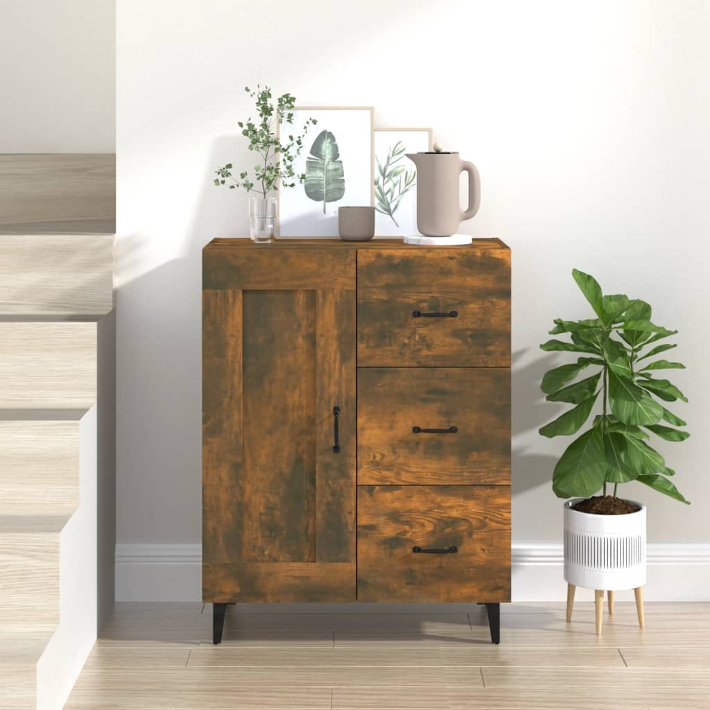 Modern Wooden Sideboard Storage Cabinet Unit With 1 Door & 3 Drawers Wood