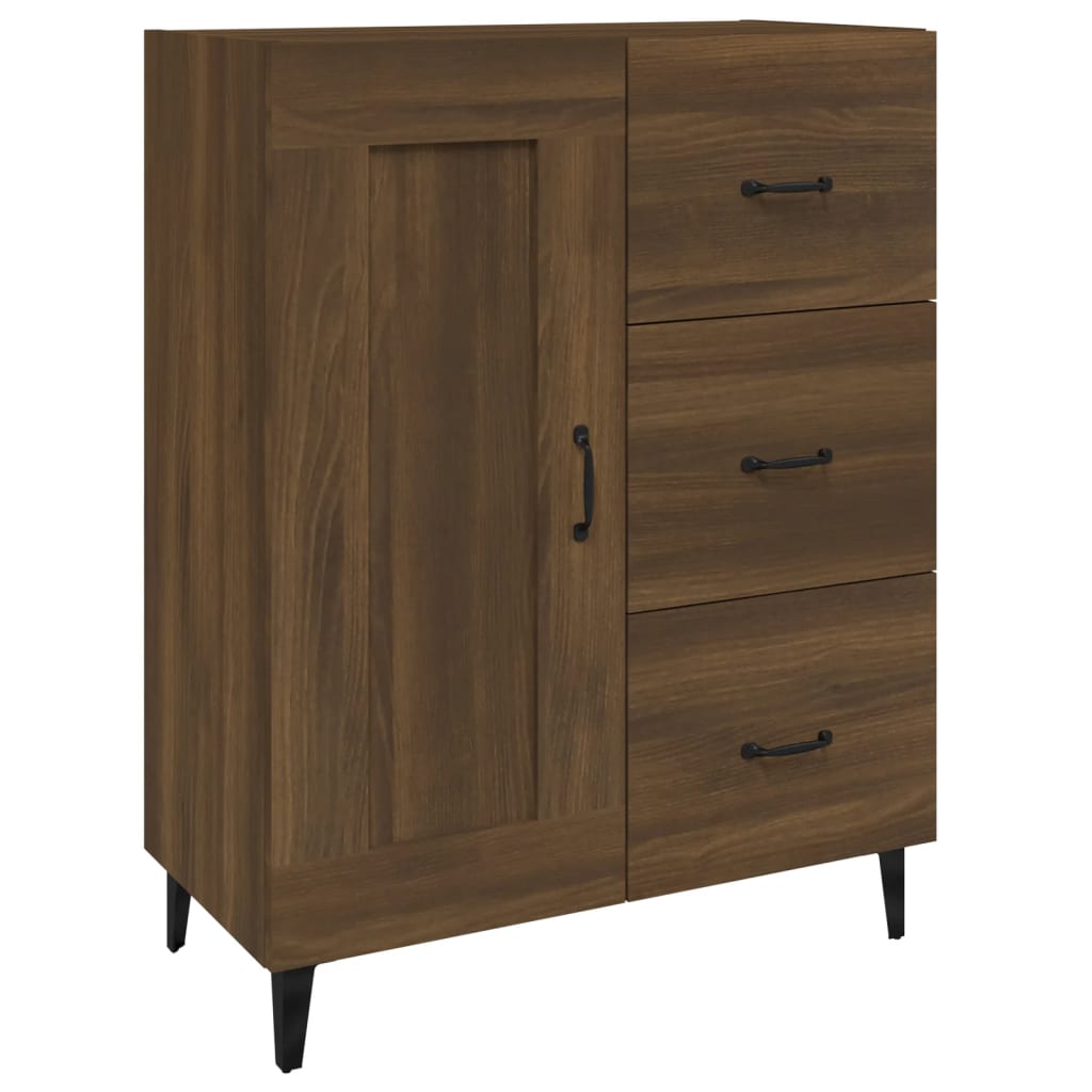 Modern Wooden Sideboard Storage Cabinet Unit With 1 Door & 3 Drawers Wood