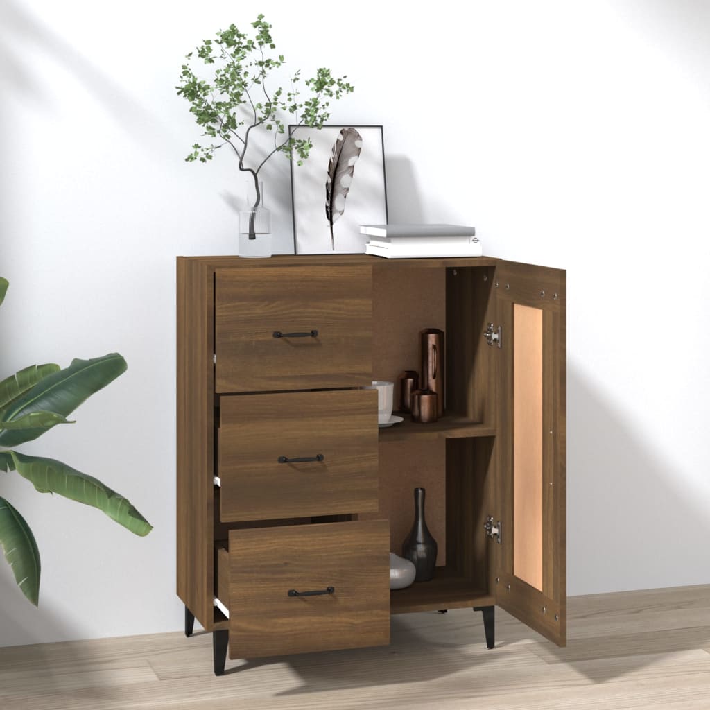 Modern Wooden Sideboard Storage Cabinet Unit With 1 Door & 3 Drawers Wood