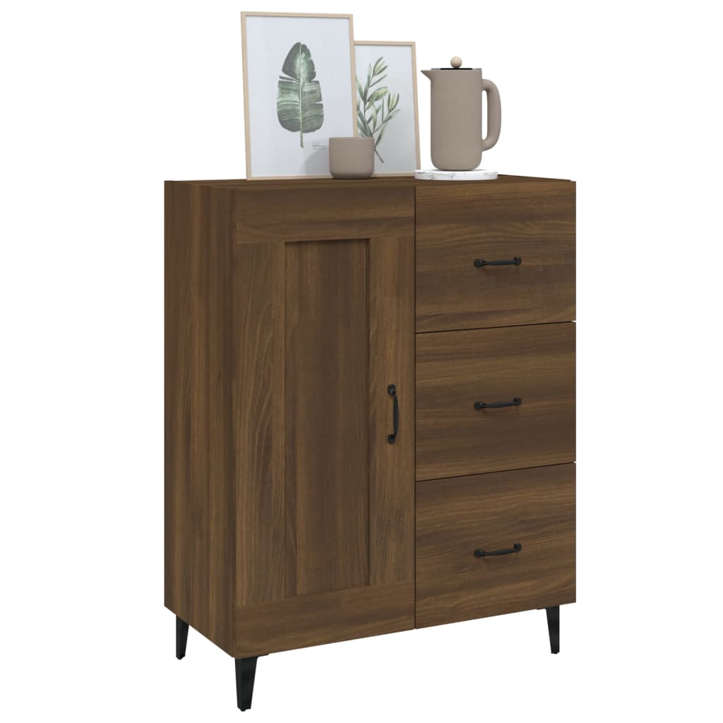Modern Wooden Sideboard Storage Cabinet Unit With 1 Door & 3 Drawers Wood