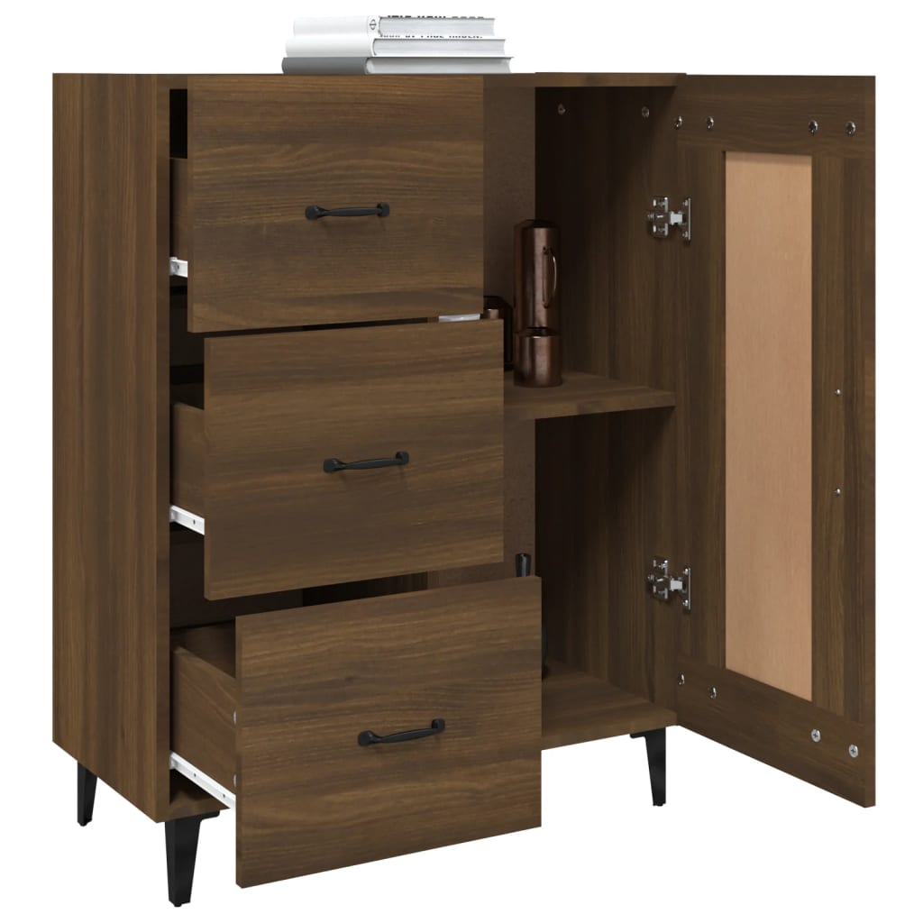 Modern Wooden Sideboard Storage Cabinet Unit With 1 Door & 3 Drawers Wood