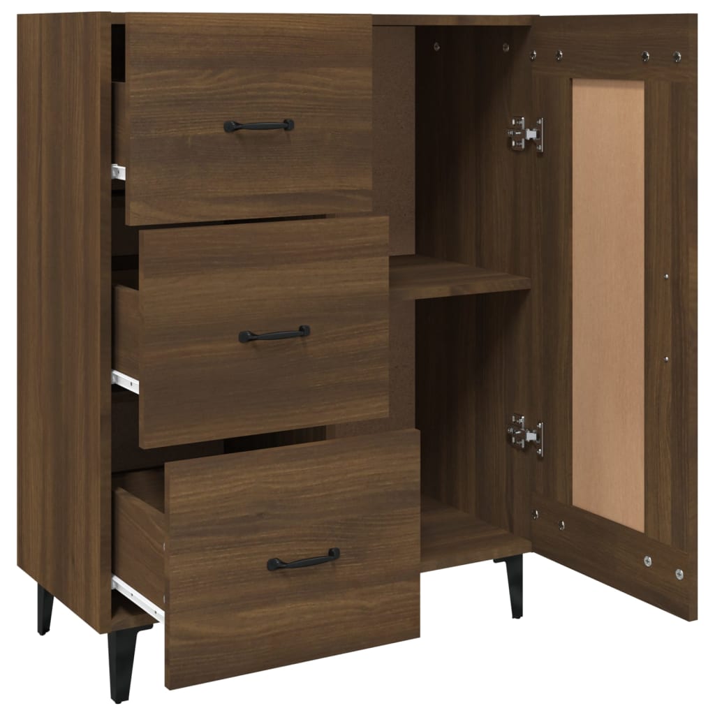 Modern Wooden Sideboard Storage Cabinet Unit With 1 Door & 3 Drawers Wood