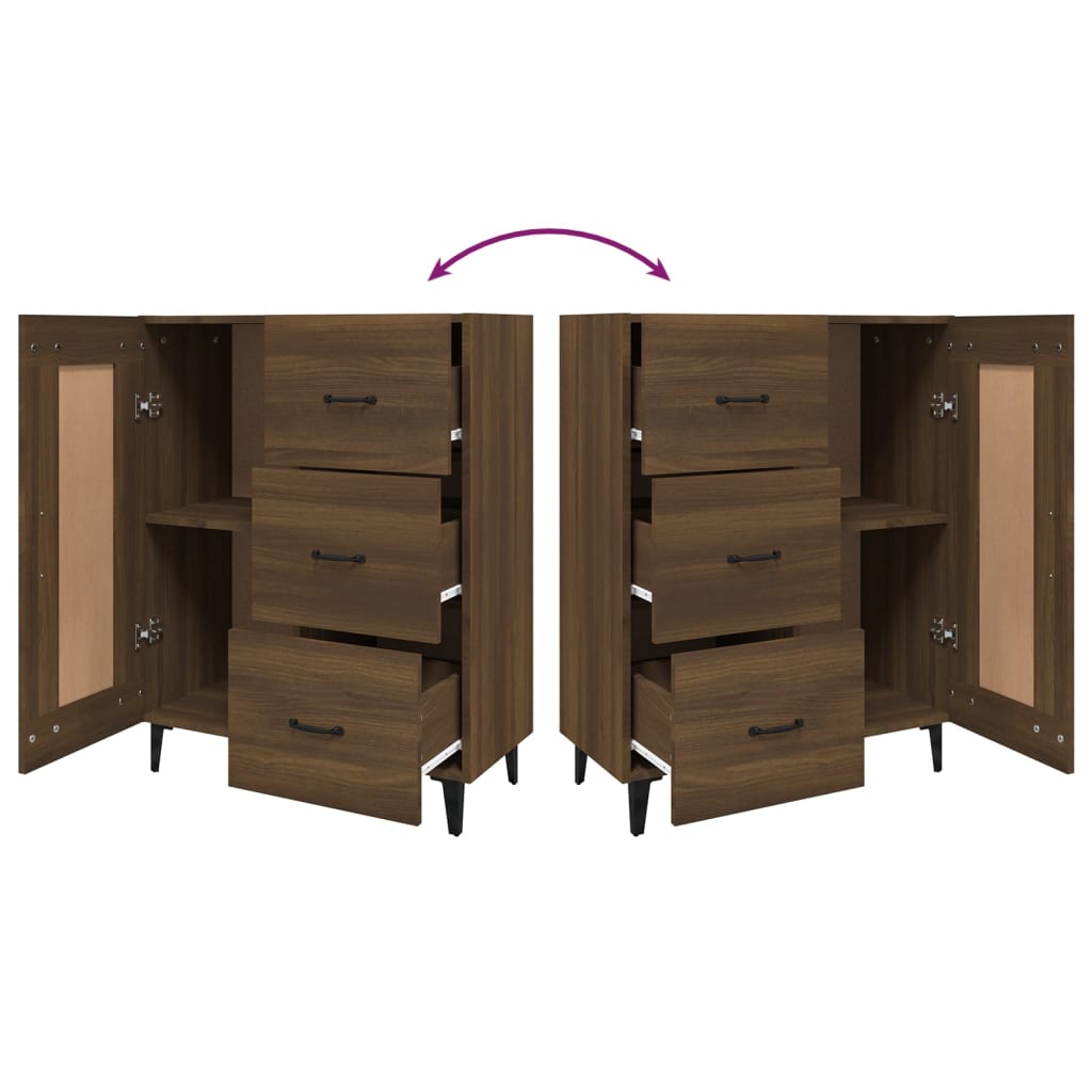 Modern Wooden Sideboard Storage Cabinet Unit With 1 Door & 3 Drawers Wood