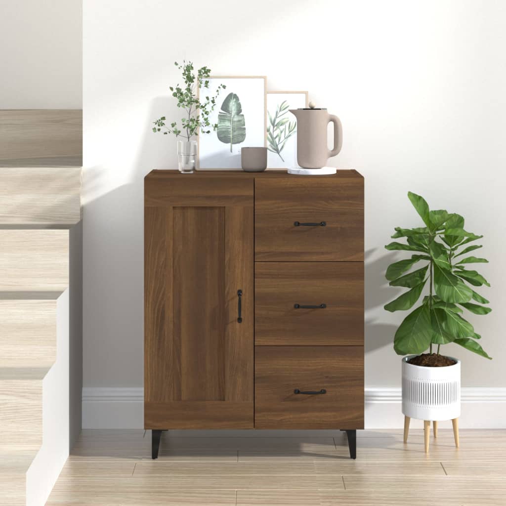 Modern Wooden Sideboard Storage Cabinet Unit With 1 Door & 3 Drawers Wood