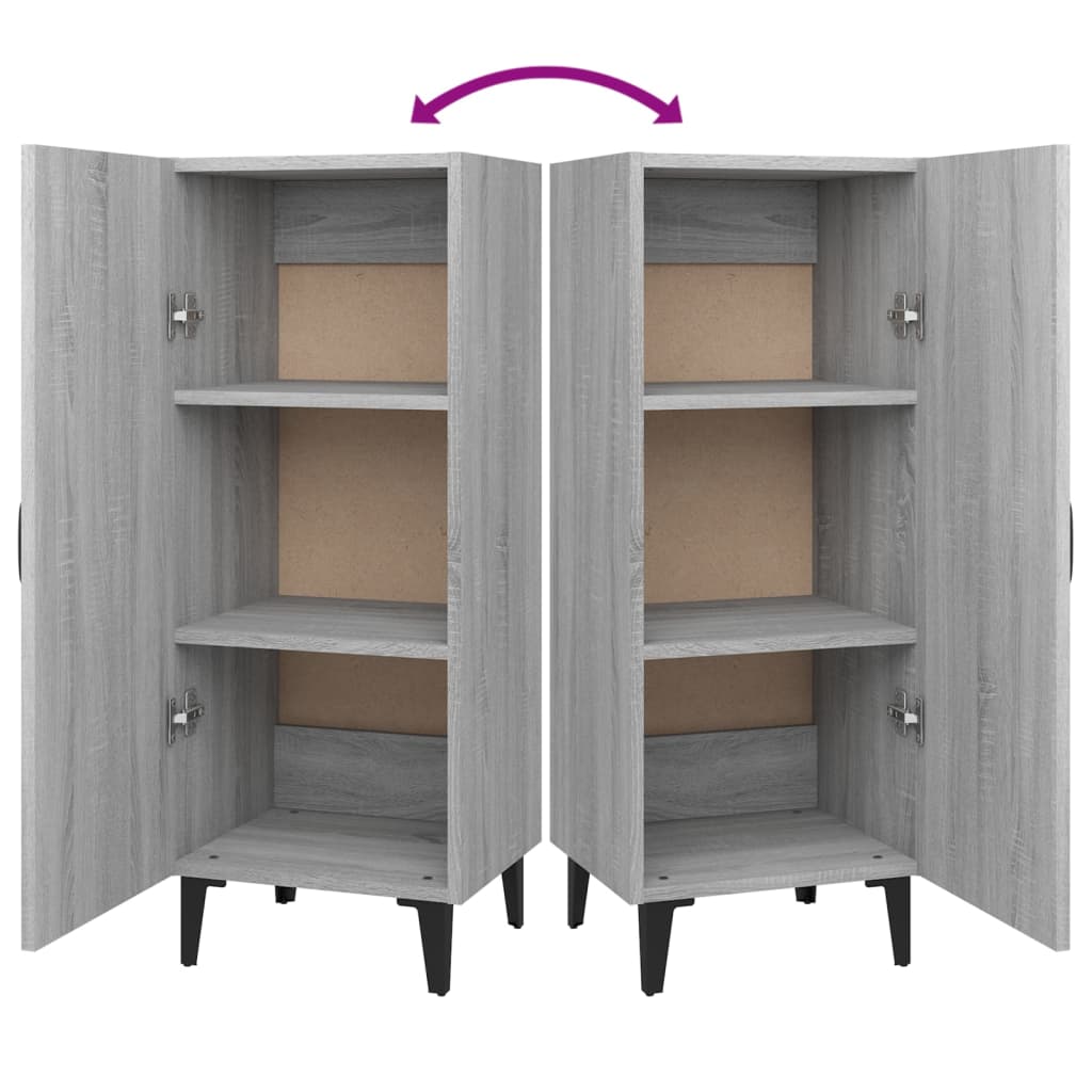 Sideboard Grey Sonoma 34.5x34x90 cm Engineered Wood