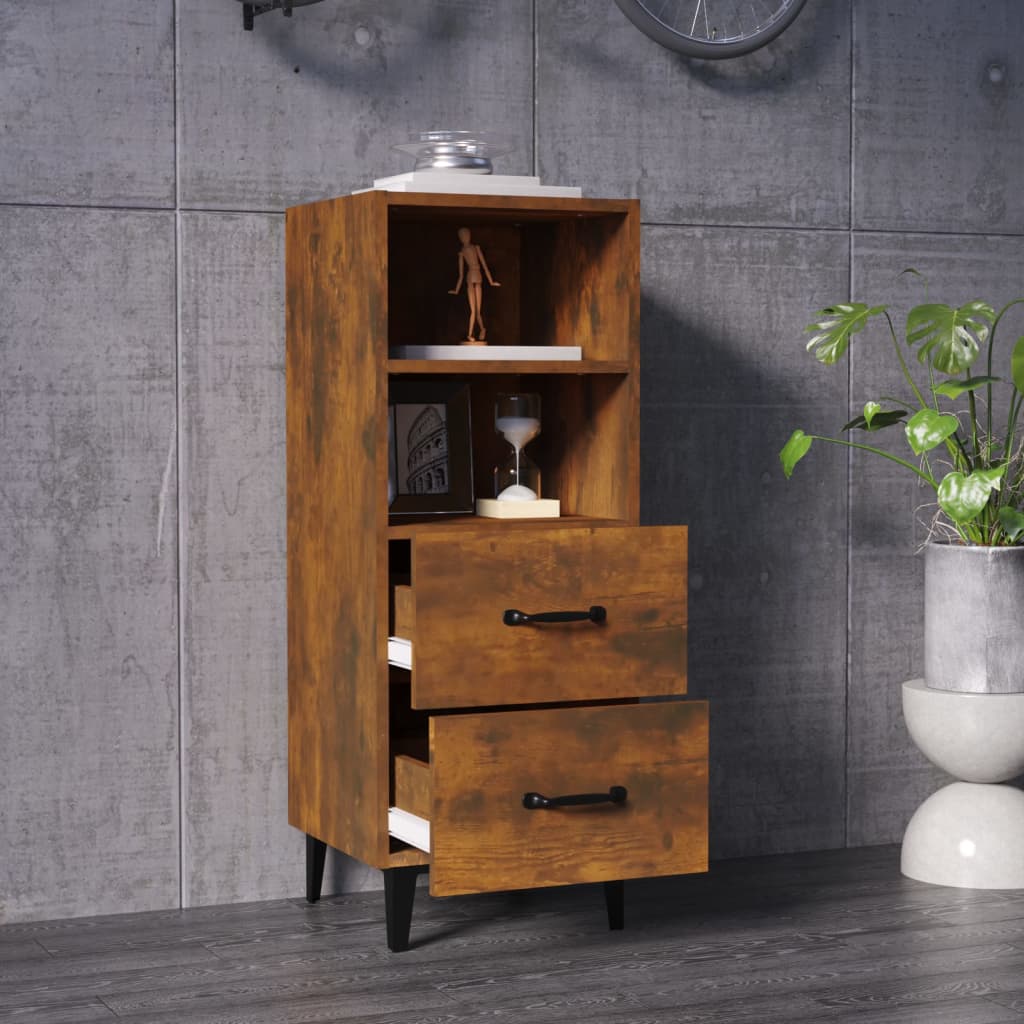 Sideboard Smoked Oak 34.5x34x90 cm Engineered Wood