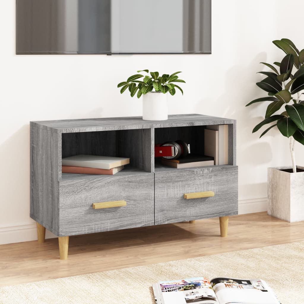 TV Cabinet Grey Sonoma 80x36x50 cm Engineered Wood