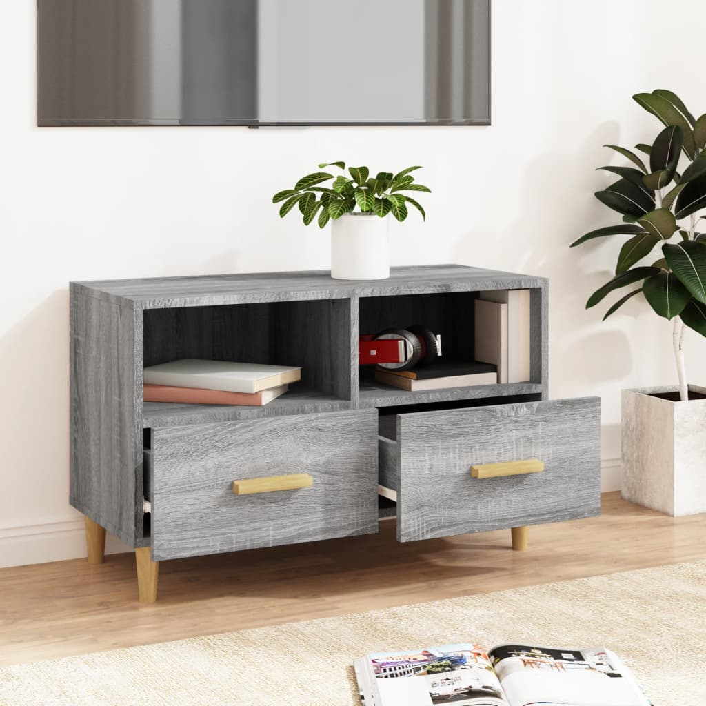 TV Cabinet Grey Sonoma 80x36x50 cm Engineered Wood