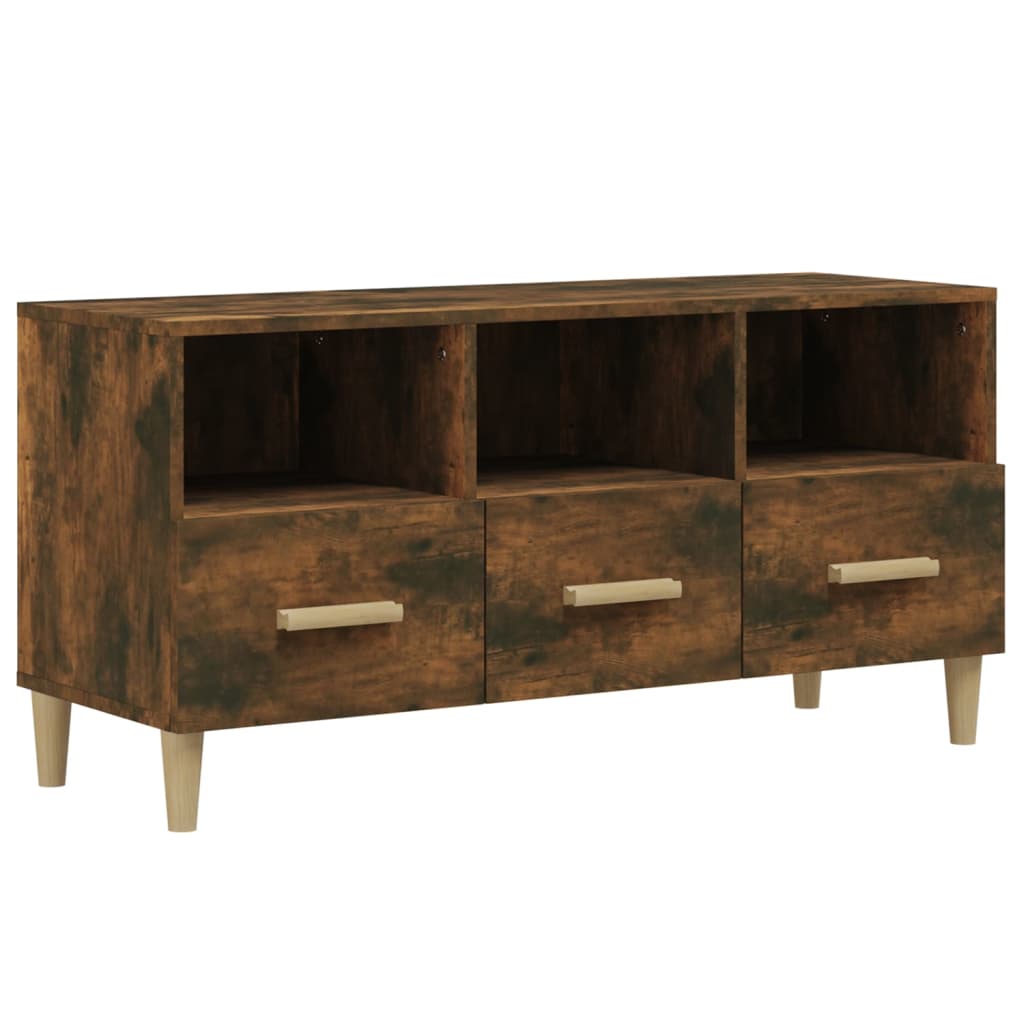 Modern Wooden TV Tele Stand Unit Cabinet With 3 Storage Drawers Wood